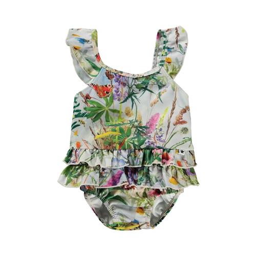 Molo Nalani Badedragt Wild Nature 98/104 cm  Hvid  98/104 cm  Piger