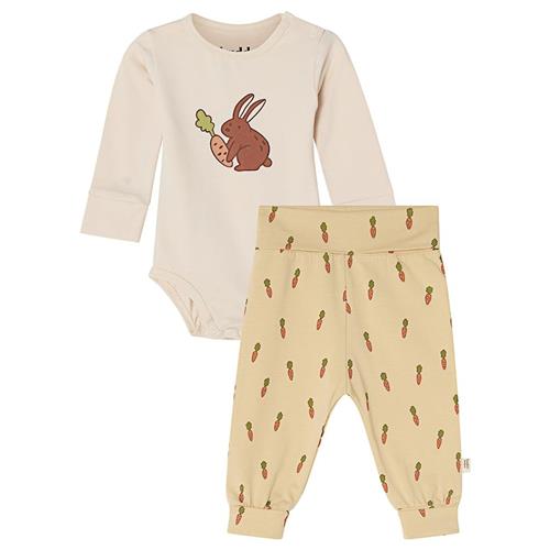 Buddy & Hope Filip GOTS Sæt Med Babybody Og Leggings Bunny/Carrots 62/68 cm  Hvid  62/68 cm  Drenge, Piger