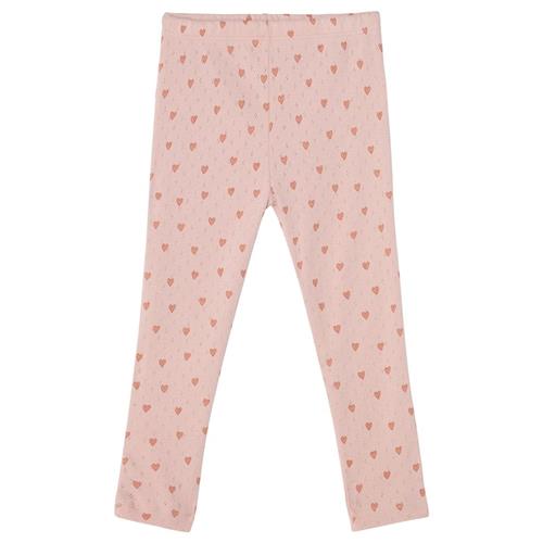 Buddy & Hope Kalle GOTS Hjertemønstrete Leggings Aprikos 62/68 cm  Lyserød  62/68 cm  Piger