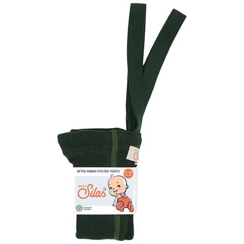 Silly Silas GOTS Strømpebukser Dark Forest Green  0-2 Months  Grøn  0-2 måneder  Drenge, Piger