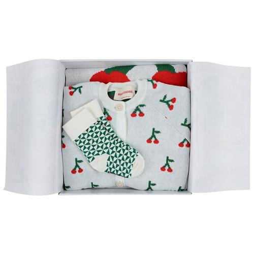 Bobo Choses Cherry Strikket Gavesæt Naturhvid 9 months  Creme  9 måneder  Drenge, Piger