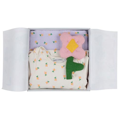Bobo Choses Pansy Flower Gavesæt Lavendel 12 months  Creme  12 måneder  Piger