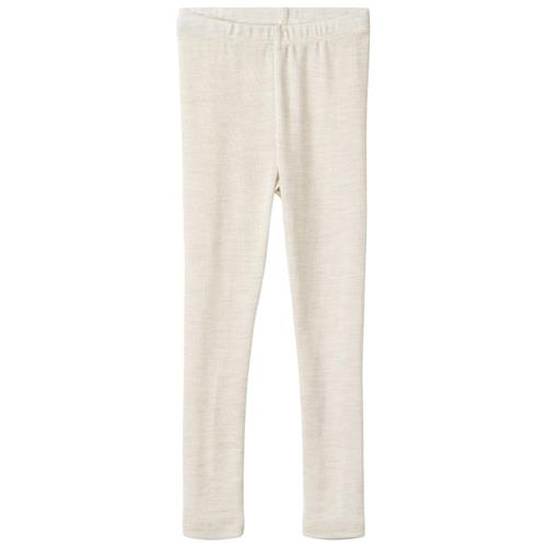 Wheat Agi Leggings I Uld Eggshell Melange  Cream 98 cm  Creme  98 cm  Drenge, Piger