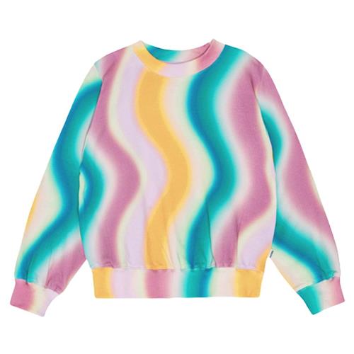Molo GOTS Marge Sweatshirt Spray Waves 116 cm  Lyserød  116 cm  Piger