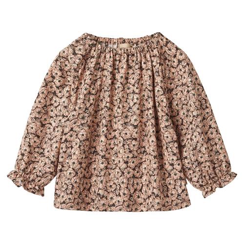 Wheat Nicoline Blomstret Bluse Til Baby Anemones in Plenty 86 cm  Blå  86 cm  Piger