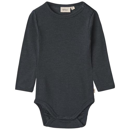 Wheat Langærmet uldbody Lucca Navy 80 cm  Marineblå  80 cm  Drenge, Piger