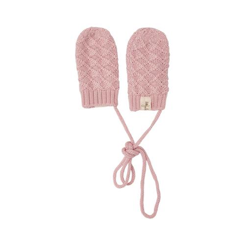 Little Jalo Strikkede Babyvanter I Uld Blush Pink 62/68 cm Wool Lyserød  62/68 cm  Drenge, Piger