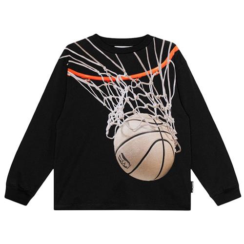 Molo GOTS Rube Langærmet T-shirt Basket Net Dark 104cm  Sort  104 cm  Drenge