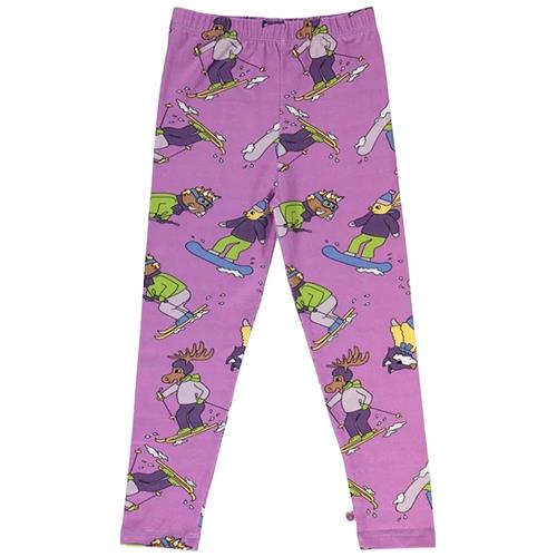 Småfolk Skiing Children Leggings Dusty Lavender 3-4 Y  Lilla  3-4 år  Piger