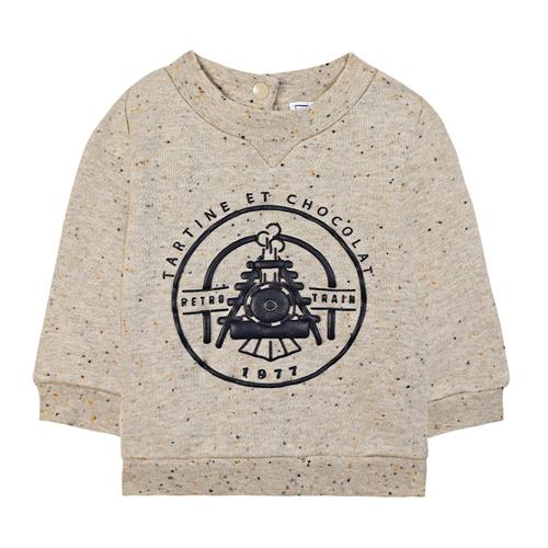 Tartine et Chocolat Plettet sweatshirt Heart Sand 1 Y  Beige  1 år  Drenge
