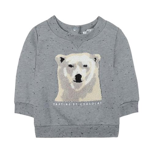 Tartine et Chocolat Plettet sweatshirt hjerteblå 9 months  Blå  9 måneder  Drenge