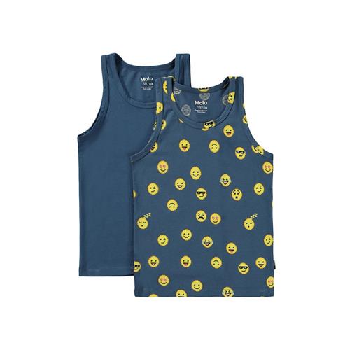 Molo 2-pak GOTS Jayden Tanktoppe Calm Pixels 122/128 cm  Blå  122/128 cm  Drenge