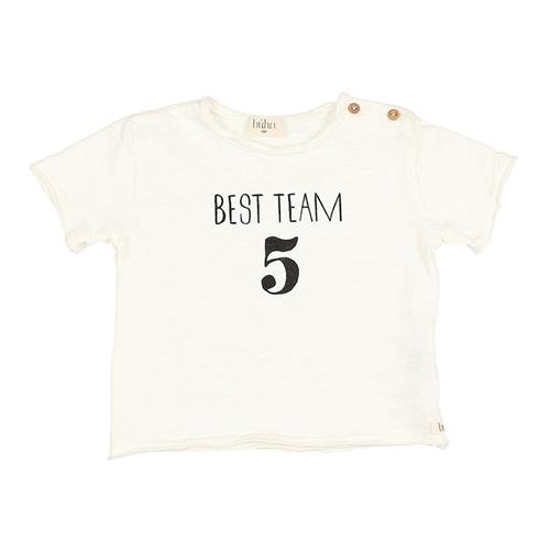 búho Best Team T-Shirt Cremefarvet 9 Months  Creme  9 måneder  Drenge, Piger