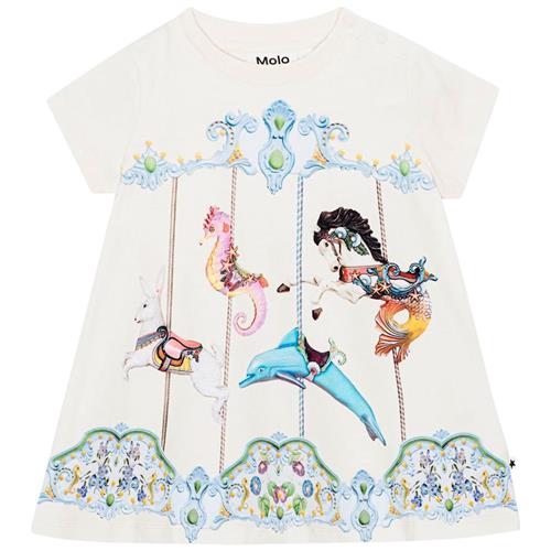 Molo GOTS Cosimo Kjole Carousel Dress 86 cm  Hvid  86 cm  Piger