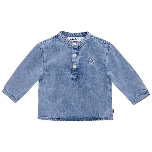 Molo Enoz Skjorte Bleach Denim 74 cm  Blå  74 cm  Drenge, Piger