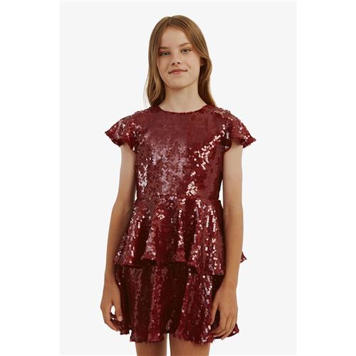 Bardot Junior Mindie Sequin Kjole Burgundy 4 Y  Rød  4 år  Piger