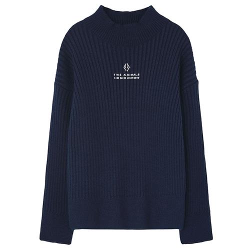 The Animals Observatory Seal Turtleneck sweater Navy 6 Y  Marineblå  6 år  Drenge, Piger