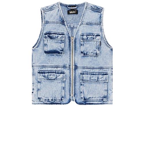 Molo Haikon Vest Light Stone Denim 128 cm  Blå  128 cm  Drenge, Piger