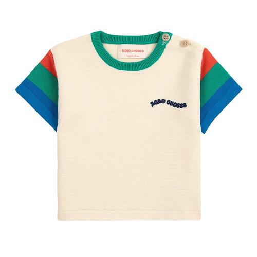Bobo Choses Color Block Baby Strikket T-shirt Offwhite 6 months  Creme  6 måneder  Drenge, Piger