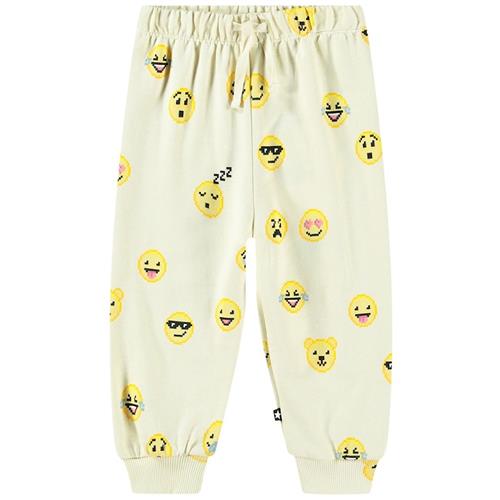 Molo GOTS Simeon Joggingbukser Happy Pixels 80 cm  Creme  80 cm  Drenge, Piger