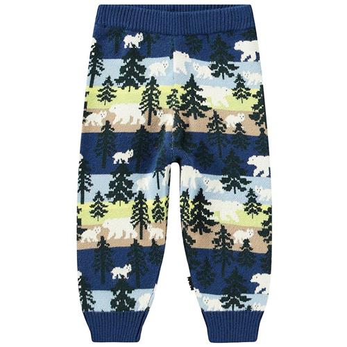 Molo Sol Strikkede Bukser Forest Bears 74 cm  Blå  74 cm  Drenge, Piger