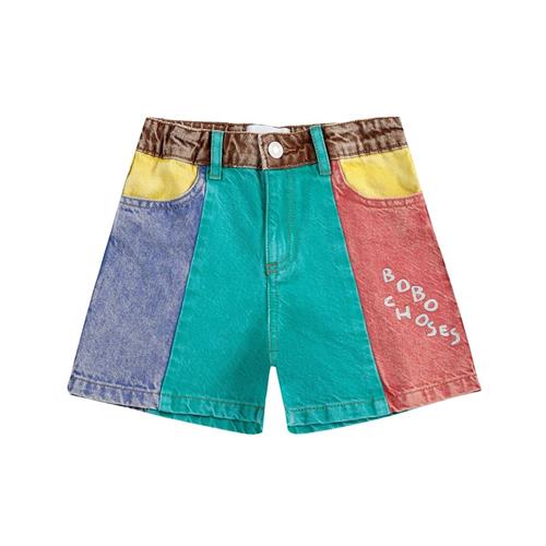 Bobo Choses Color Block Denim Shorts Multicolor 8-9 Y  Grøn  8-9 år  Drenge