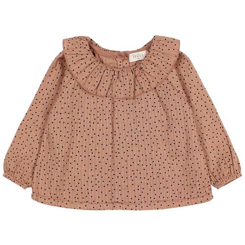 búho Prikket Bluse Cocoa 18 Months  Rød  18 måneder  Piger