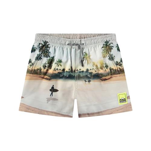 Molo Island Surf Print Niko Board Short 98/104 cm  Beige  98/104 cm  Drenge, Piger