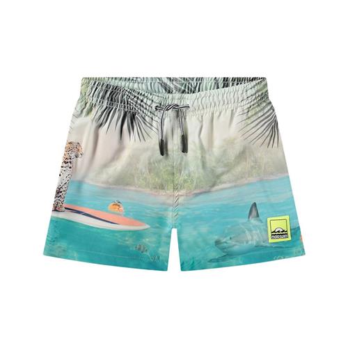 Molo Niko Board Shorts Leo On Surf 98/104 cm  Beige  98/104 cm  Drenge, Piger