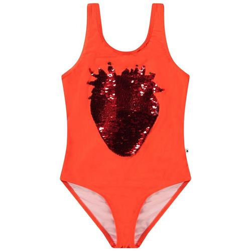 Molo Nika Badedragt Glitter Strawberry 146 cm  Rød  146 cm  Drenge, Piger