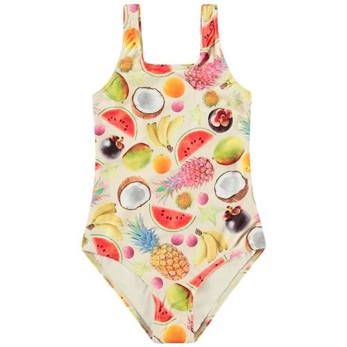 Molo Magical Fruits Print Nika badedragt 158 cm  Beige  158 cm  Drenge, Piger