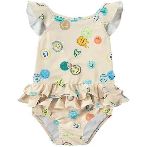 Molo Nalani Swimsuit Sand Smile 98/104 cm  Beige  98/104 cm  Drenge, Piger