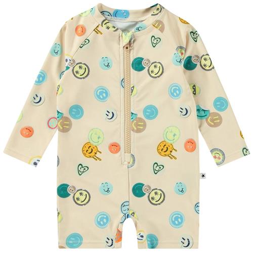 Molo Neka badedragt sand smiley 110/116 cm  Beige  110/116 cm  Drenge, Piger