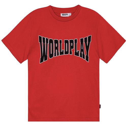 Molo GOTS Riley T-shirt Worldplay 122 cm  Rød  122 cm  Drenge