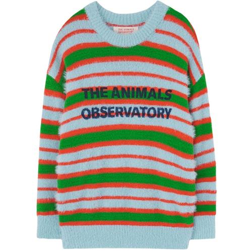 The Animals Observatory STRIPES BULL Strikket trøje Soft Blue 6 Y  Blå  6 år  Drenge, Piger