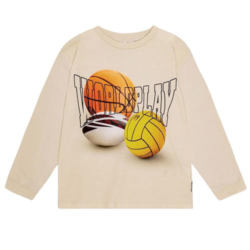 Molo GOTS Rube Langærmet T-shirt Three Balls 116 cm  Creme  116 cm  Drenge
