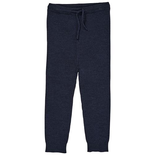 Copenhagen Colors Merino Classic Rib Leggings w Drawstrings  Navy 62 cm  Marineblå  62 cm  Drenge, Piger