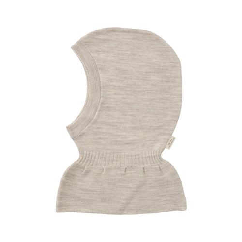 Copenhagen Colors Lt. Knitted Merino Balaclava with Frill  Pale Cream Melange Pale Cream Melange 44/46 cm  Creme  44/46 cm  Drenge, Piger