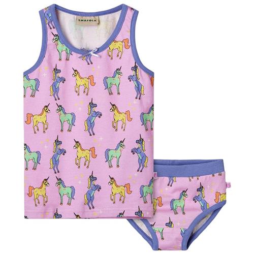 Småfolk Unicorns Undertøjssæt Pink Lavender 1-2 Y  Lyserød  1-2 år  Piger