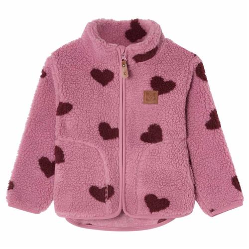 Kuling Austin Pile Fleece-jakke Hearts  74 cm  Lilla  74 cm  Drenge, Piger