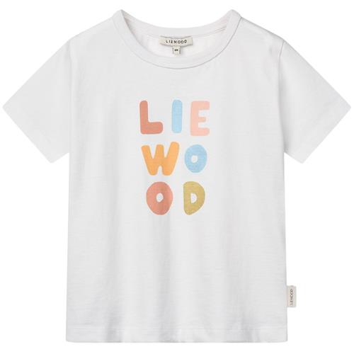Liewood GOTS Apia Kortærmet T-shirt Pale Tuscany Crisp White 86 cm  Hvid  86 cm  Drenge, Piger