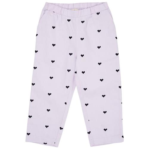Copenhagen Colors Twill Heart Pants Lavender med Navy Hearts 86 cm  Lilla  86 cm  Piger