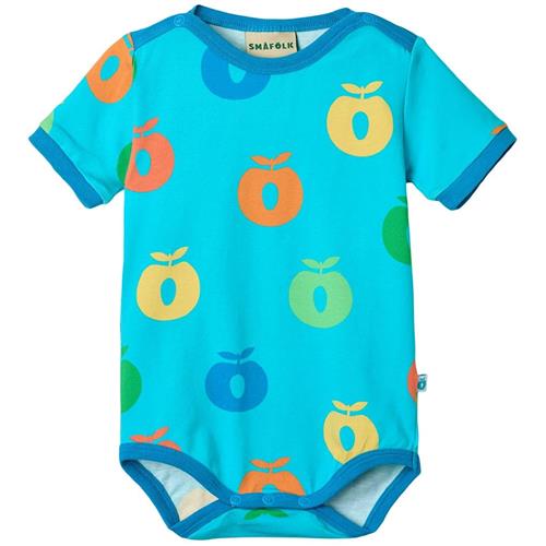 Småfolk Apples Kortærmet Baby Body Blue Atoll 92 cm  Blå  92 cm  Drenge