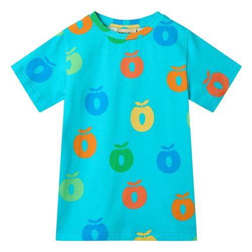 Småfolk Apples T-shirt Blue Atoll 2-3 Y  Blå  2-3 år  Drenge