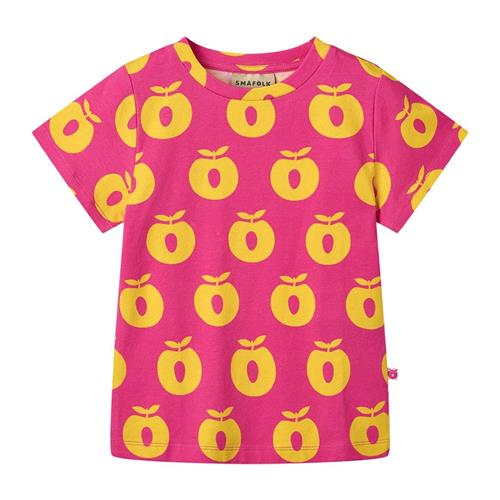 Småfolk Apples T-shirt Pink Fandango 1-2 Y  Lyserød  1-2 år  Piger