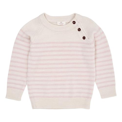 Copenhagen Colors Merino Classic Striped Pullover Cream/Dusty Rose Stripe 80 cm  Creme  80 cm  Drenge, Piger
