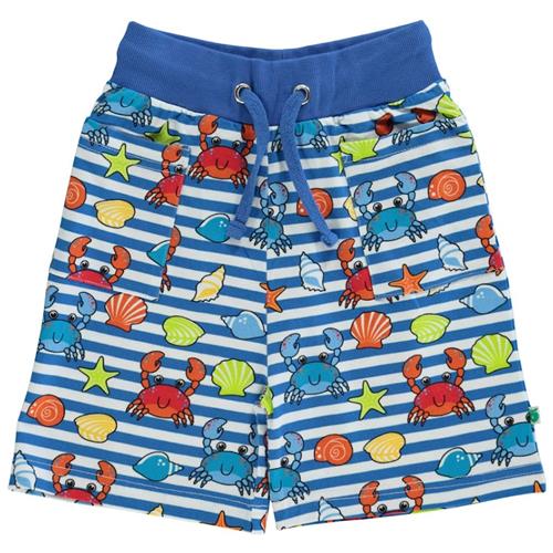 Småfolk Mønstret Sweatshorts Med Krabber Brilliant Blue 4-5 Y  Blå  4-5 år  Drenge, Piger