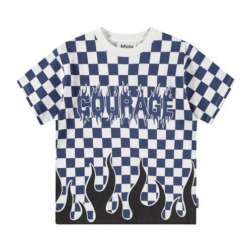 Molo Rodney Short-Sleeved T-Shirt Courage Check 122 cm  Blå  122 cm  Drenge