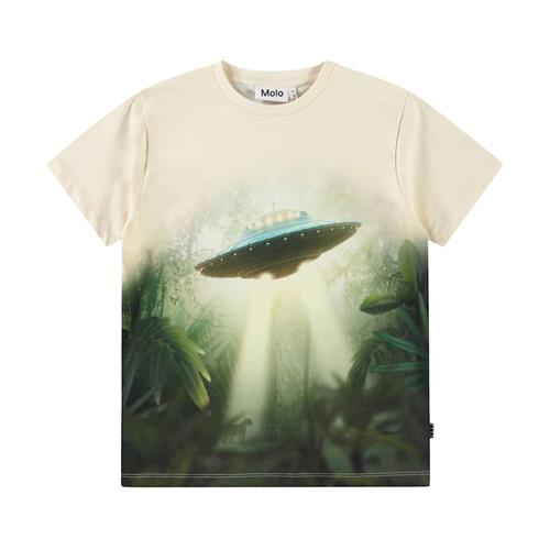 Molo Riley Short Sleeve T-Shirt Ufo Jungle 122 cm  Beige  122 cm  Drenge