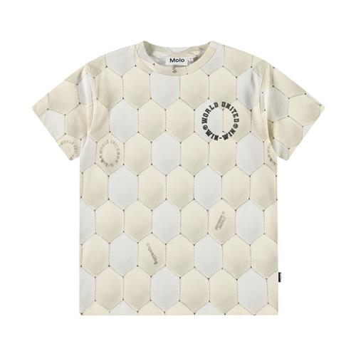 Molo Riley Short Sleeve T-Shirt Football Calm 92 cm  Beige  92 cm  Drenge
